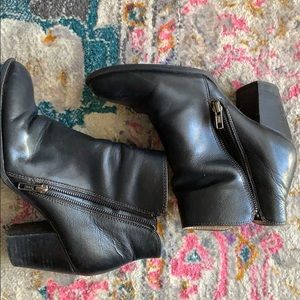 Black leather Sofft booties